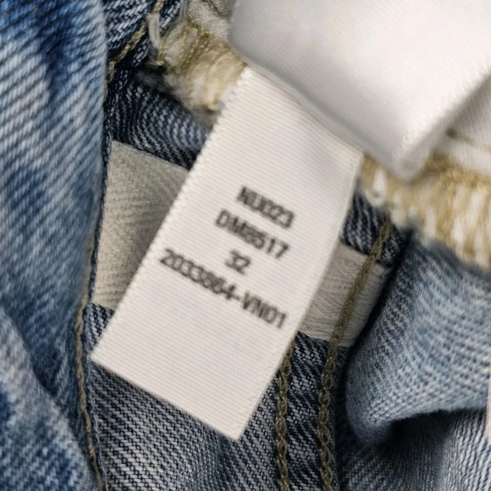 Madewell The Darted Barrel-Leg Jean Womens 32 Boho Distressed Raw Fray Hem Relax